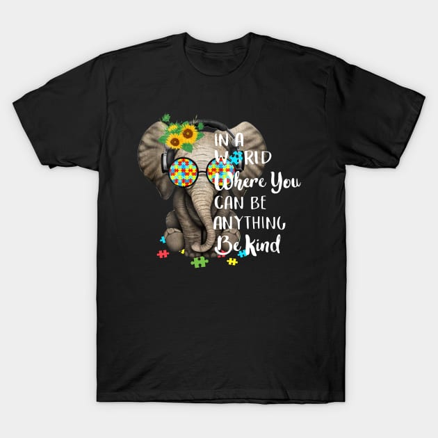 In A World Where You Can Be Anything Be Kind Autism T-Shirt by Danielsmfbb